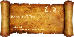 Bese Márk névjegykártya